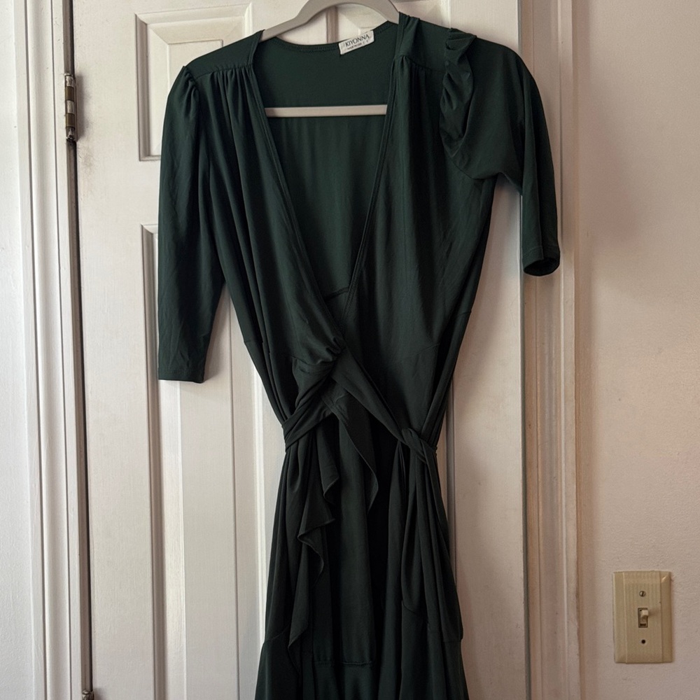 Kiyonna Forest Green Long Sleeve Dress